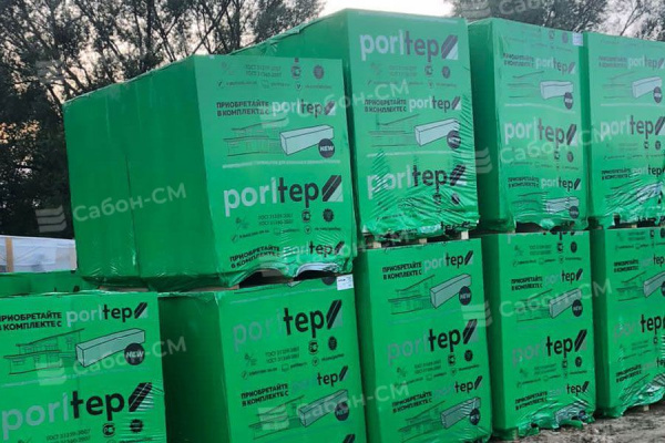 Пеноблоки стеновые Poritep Коломна 625х200х300, D600