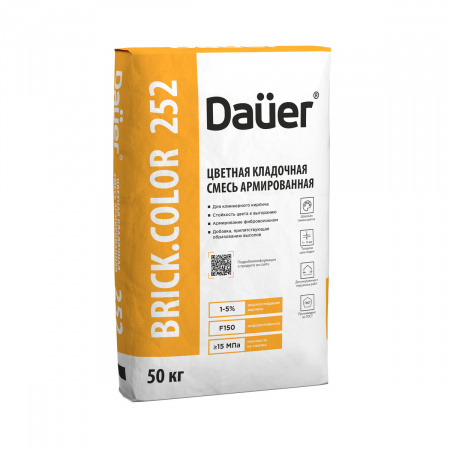 Цветная кладочная смесь армированная Dauer BRICK.COLOR 252 графитовая 50 кг